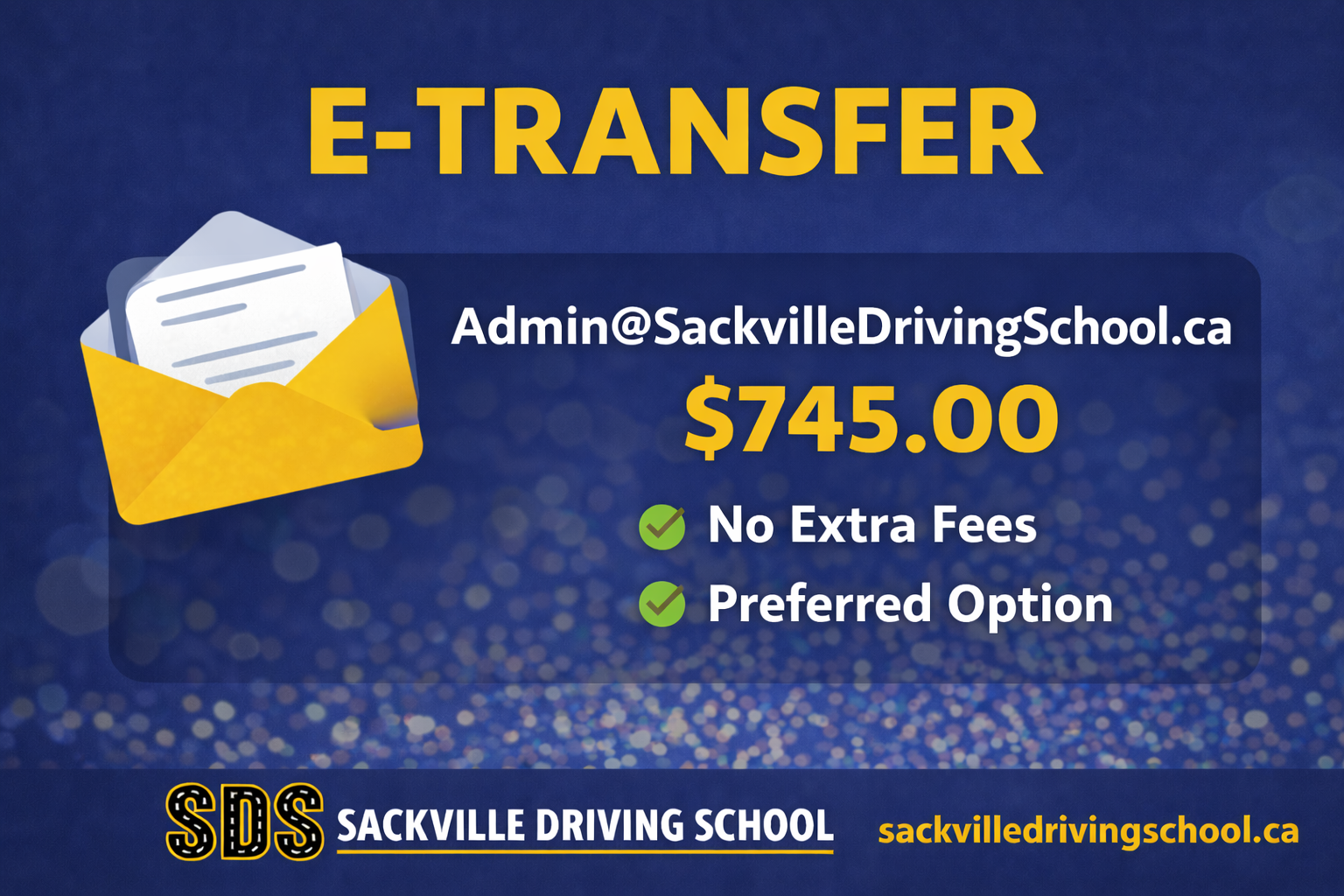 Sackville Driving School E-Transfer